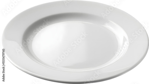 An empty elegant white plate against isolated on white transparent background perfect for culinary design and food presentation restaurant theme