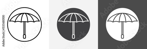 Umbrella icon set vector art