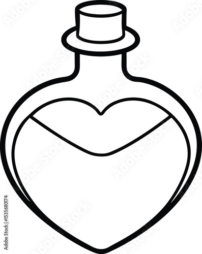 love potion icon line art vector illustration on transparent background