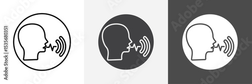 Voice recognition icon set vector art