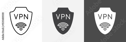 VPN icon set vector art