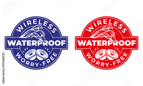 wireless speaker waterproof sticker design sea wave