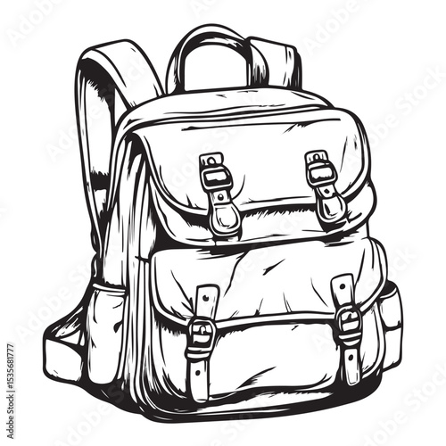 Forestry backpack black Tourist backpacks in a silhouette