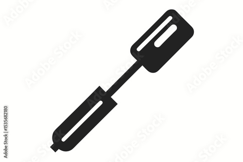 Black icon of a makeup brush for eyes eyeliner or mascara on white background