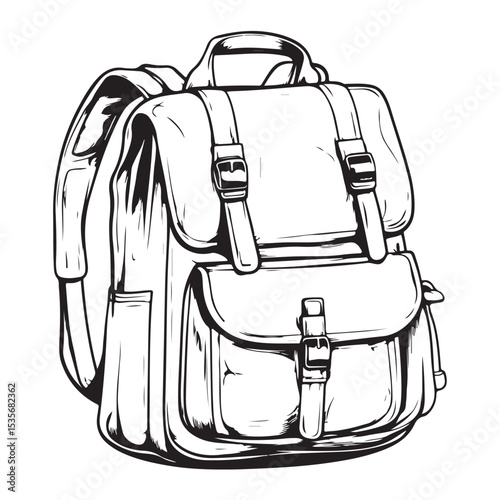 Forestry backpack black Tourist backpacks in a silhouette