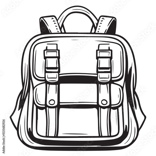 Forestry backpack black Tourist backpacks in a silhouette
