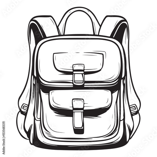 Forestry backpack black Tourist backpacks in a silhouette