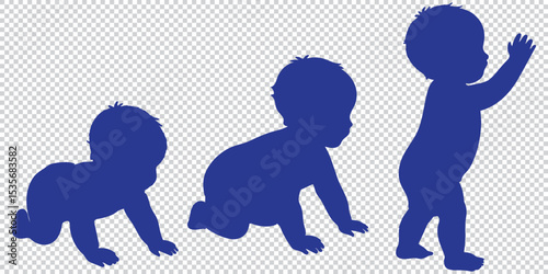 Children kids silhouette set, vector silhouette of children eps 10