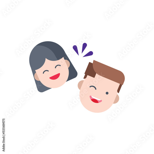 Friends flat icon with white background vector stock illustration