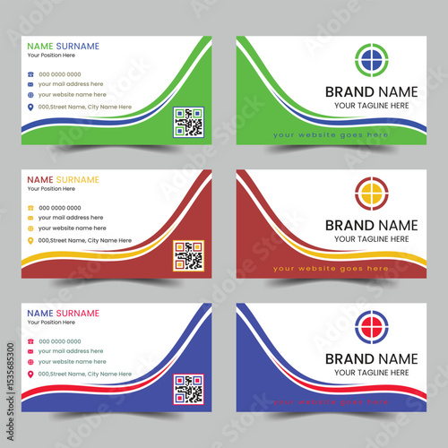 Modern corporate business card design template
