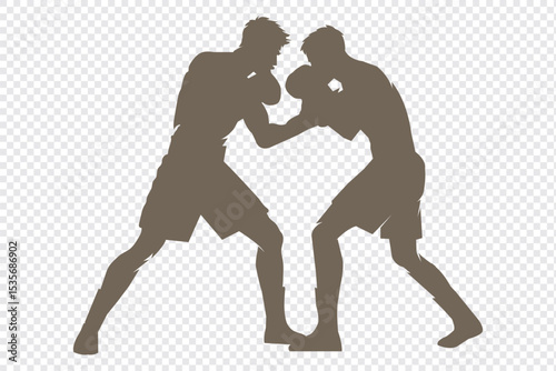 Man doing boxing moves exercise. Jab Cross Hook and Uppercut movement. Shadow boxing. Flat vector illustration isolated on white background.