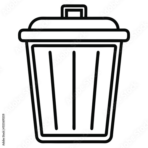 Black vector trash can icon with recycle symbol and isolated design