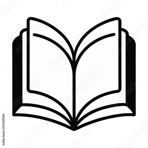 Open book vector illustration with heart symbol on pages representing education and love for reading