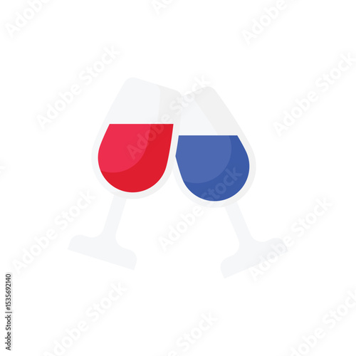 Cheers flat icon with white background vector stock illustration