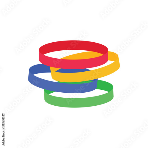 Bracelet flat icon with white background vector stock illustration