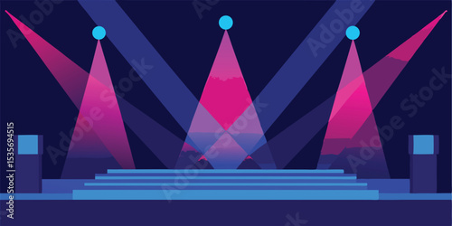 Illuminated performance stage in bangladesh vibrant banner design