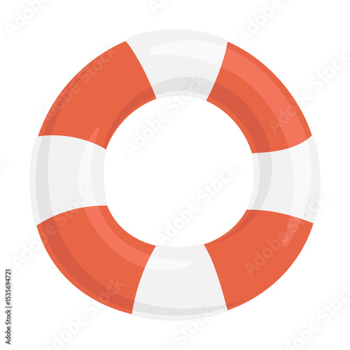 Ring Buoy Sign Emoji Icon Illustration. Rescue Vector Symbol Emoticon Design Clip Art Sign Comic Style.
