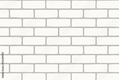 Vector illustration of a white brick wall. Seamless pattern background for design. Realistic clean backdrop for interior or exterior architecture. Modern masonry construction graphic.