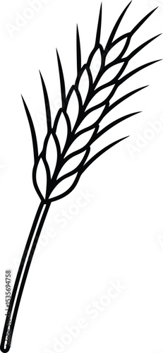 wheat sheaf icon line art vector illustration on transparent background