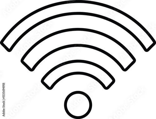 wifi signal icon line art vector illustration on transparent background