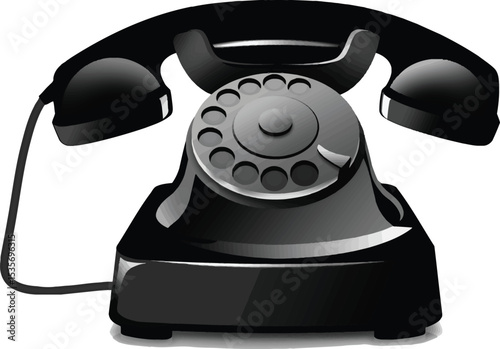 Vintage Black Rotary Phone: A classic black rotary phone stands out. This timeless image, ideal for anyone seeking retro or communication themes.
