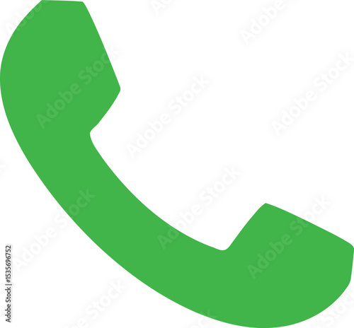Digital Phone Icon: A minimalist representation of a telephone receiver in vibrant green, standing for the ease of communication, connectivity and support.
