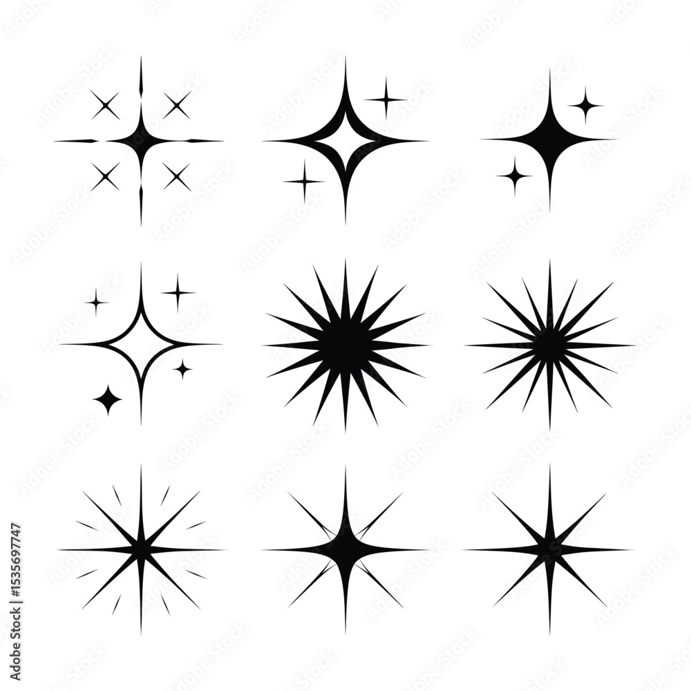 Fototapeta premium black and white stars