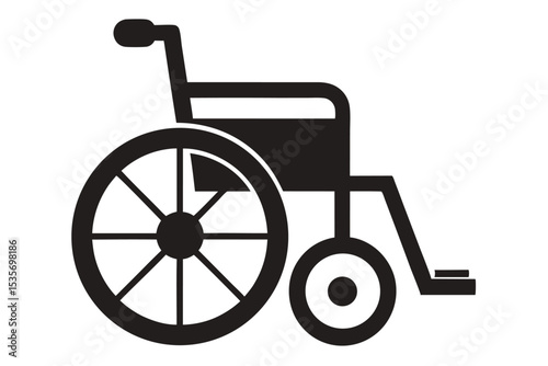 Wheelchair silhouette illustrative design medical assistance mobility support accessible equipment isolated icon