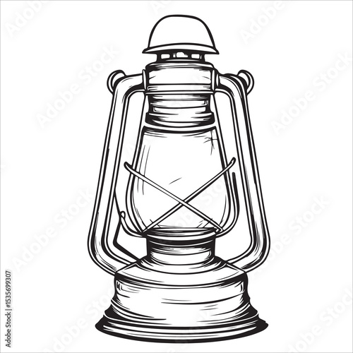 A lantern flat, lamp icon vector silhouette illustration, isolated white background