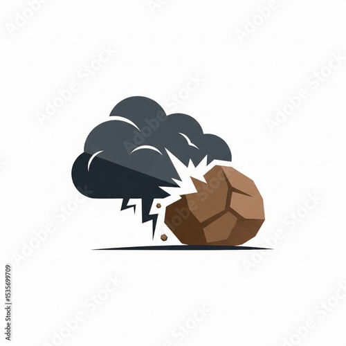 Lightning Storm Striking Rock Logo