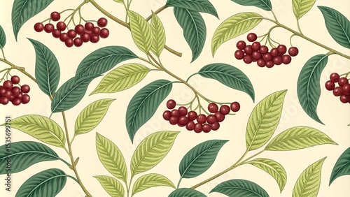 Botanical Illustration Red ...