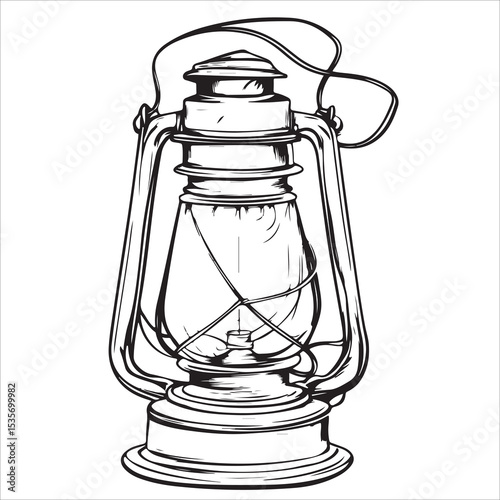 A lantern flat, lamp icon vector silhouette illustration, isolated white background