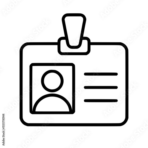 ID badge icon vector isolated on transparent background for identification