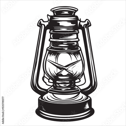 A lantern flat, lamp icon vector silhouette illustration, isolated white background