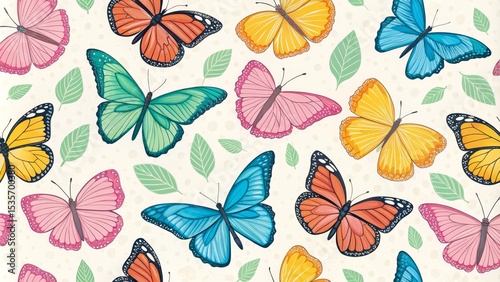 Colorful Butterfly Seamless...