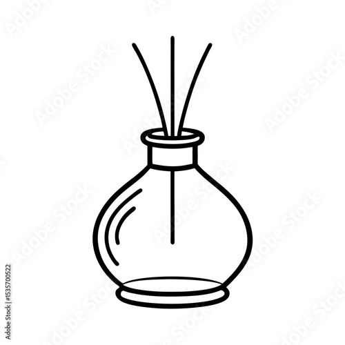 Elegant Glass Oil Diffuser Illustration Reed Diffuser Design