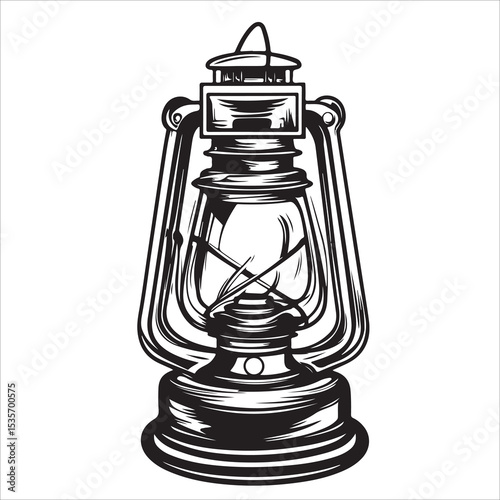 A lantern flat, lamp icon vector silhouette illustration, isolated white background