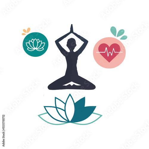 Wellness Package Icon Yoga, Meditation, and Heart Health