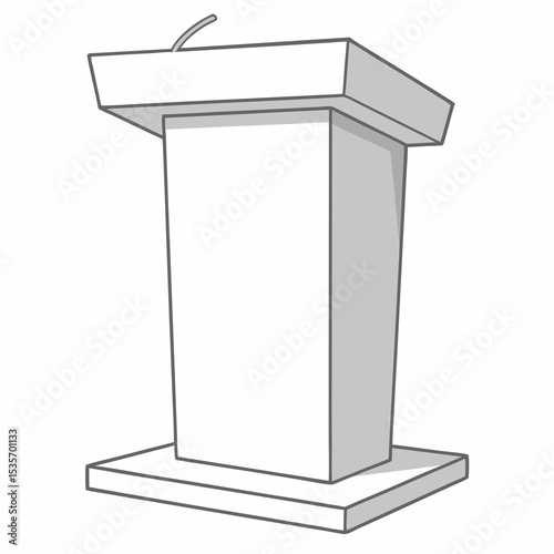 Illustration of a podium with a microphone perfect for speeches presentations or public speaking events in a simple clean style