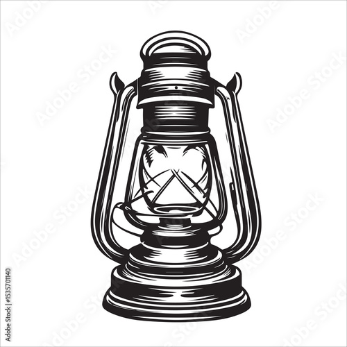 A lantern flat, lamp icon vector silhouette illustration, isolated white background