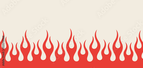 Red flame border seamless pattern design