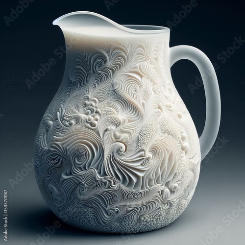 Close Up of Milk Jug Surface Texture Detailed shot of the milk j