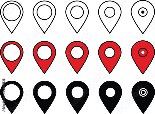 Maps pin collection. Location map icon. Navigate symbol