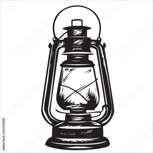 A lantern flat, lamp icon vector silhouette illustration, isolated white background
