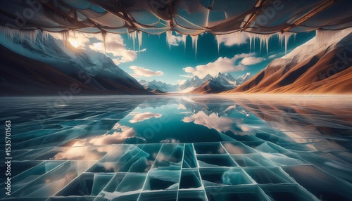 Highland Mirror Lake Ice Frame Tibet