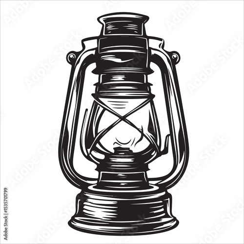 A lantern flat, lamp icon vector silhouette illustration, isolated white background