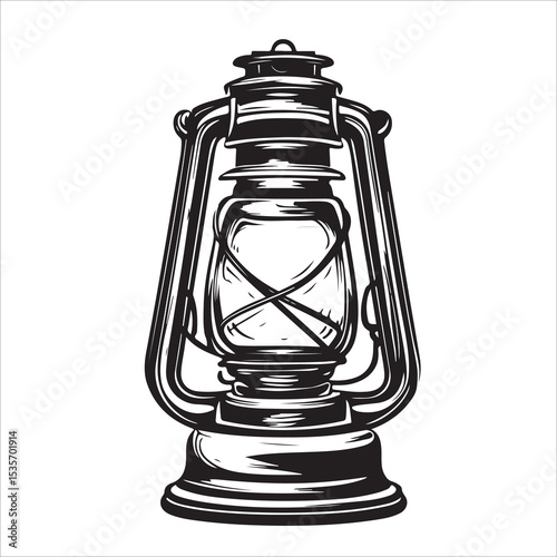 A lantern flat, lamp icon vector silhouette illustration, isolated white background