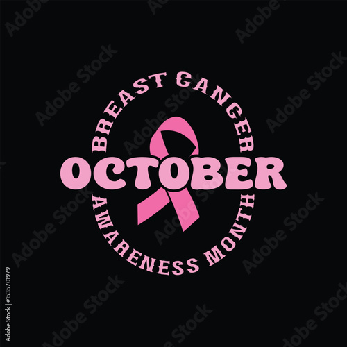 Breast cancer awareness pink ribbon.During  October, which is Breast Cancer Awareness Month, campaigns to promote awareness.