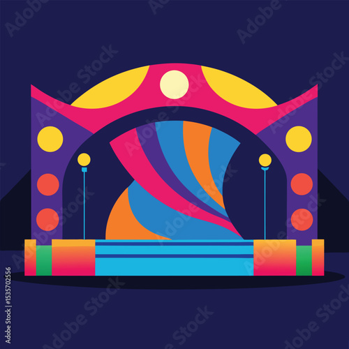 Vibrant entertainment stage design bangladesh concert festival or show background
