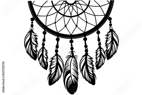 vector illustration of an dreamcatcher feather